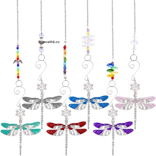 ACEL 6 Pieces Crystals Sun Catcher, Colorful Crystal Chandelier Pendant Dragonfly Rai CO