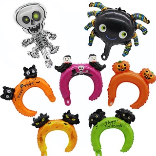 Globo De cabeza De Halloween Mini Esqueleto De murciélago araña globos De calabaza aluminio niños juguetes decoración De fiesta Halloween