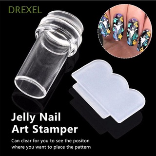 DREXEL Silicone Nail Scraper Image Plate Tool Stamping Tools Nail Stamper Stamp printing Transparent Manicure Flower shaped Design Nail Art/Multicolor