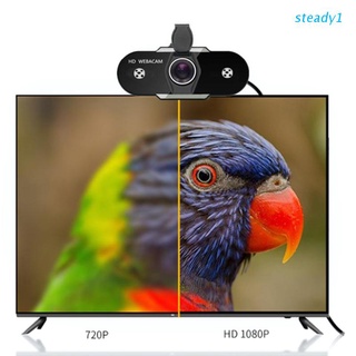 steady1 hd- webcam 2k 1080p usb ordenador pc cámara web video en línea con micrófono