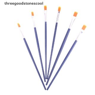 [threegoodstonescool] 6Pcs/Set watercolor paint brushes flat Nylon hair painting brush set art supply (7)