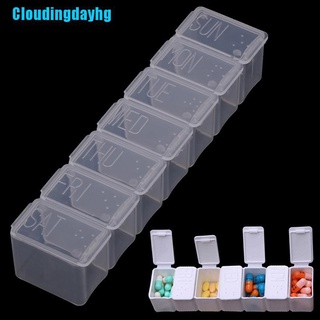 Cloudingdayhg 7 Days Tablet Pill Box Holder Weekly Medicine Storage Organizer Container Case