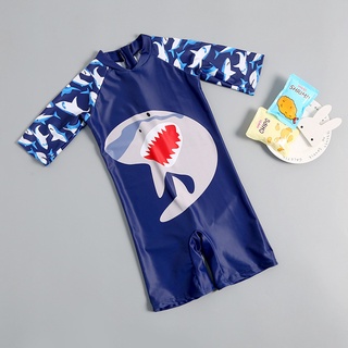 Mikeee_ traje de baño para bebé/niños/bebés/tiburón/media manga/alberca/playa/trajes (1)