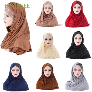 HEYFINEE Ladies Headscarf Women Malaysia Muslim Hijab Turban Cap Stitching Scarf New Milk Silk Baotou Hat Sequin/Multicolor