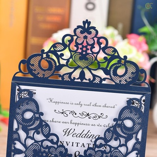 10pcs perla papel floral tarjetas de invitación titulares de invitación con hoja interior en blanco para birt de boda (2)