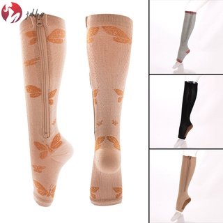 Jdbe calcetines de compresión con cremallera/medias de deporte elásticas profesionales/medias cómodas de Yoga transpirables