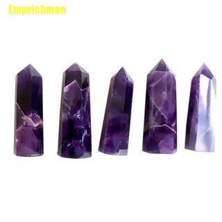 [Emprichman] púrpura sueño amatista cuarzo cristal punto de piedra curativa Hexagonal varita (7)