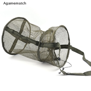 Agamematch red de pesca portátil redonda plegable peces camarones malla jaula fundición red pesca trampa MY (9)