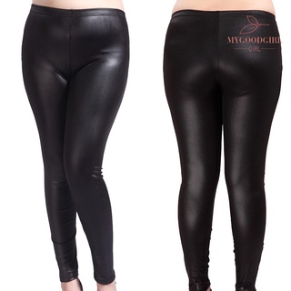 [MGD] Leggings de cuero sintético elásticos delgados para mujer, talla grande, pantalones ajustados