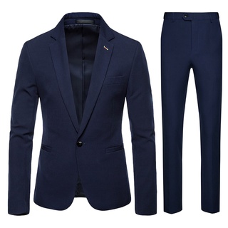 feiyan Men’s Suit Slim 2-Piece Suit Blazer Business Wedding Party Jacket Coat & Pants