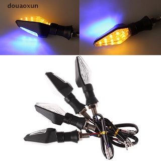 Douaoxun LED Ámbar + Azul Motocicleta Señal De Giro Intermitente Luz Universal Co (1)