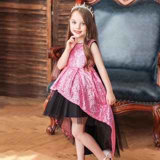 meetlove vestido de niña princesa manga larga encaje fiesta de cumpleaños vestido de ropa rosa meetlove (5)