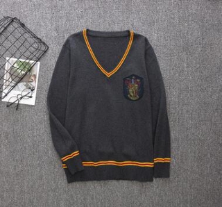 Harry Potter cuello en V suéter Gryffindor Slytherin insignia ropa