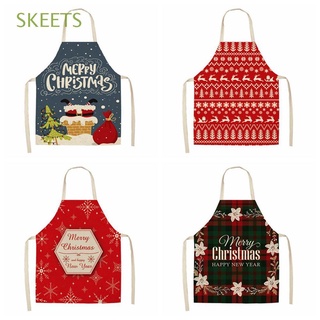 delantal de lino skeets año nuevo regalos de navidad decoraciones de navidad chef herramientas para adultos señora sin mangas delantal de cocina natal navidad feliz navidad suministros de cocina