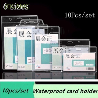 JOGANIC 10PCS ID Card Holder Card Protection Badge ID Badge Case Retractable Blocking Sleeve Nurse Doctor School Office Supplies Name Card Exhibition Card Case
