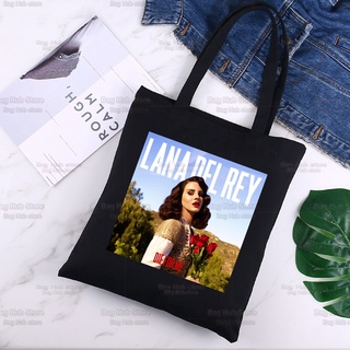 Lana Del Rey Bolsos De Tela De Lona Bolso Negro Compras Viaje Mujeres Shopper