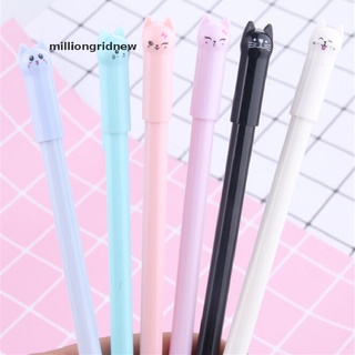 [milliongridnew] 5 piezas de colores mezclados nuevo bolígrafo de gel de gato lindo bolígrafo de tinta negra kawaii papelería escolar suministros de oficina