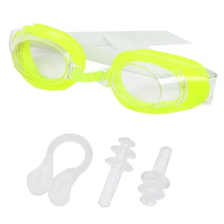 vacío mujeres hombres adultos impermeable anti niebla natación gafas conjunto de protección uv amplia vista ajustable gafas con clip de nariz tapón de oreja (6)