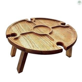 Mesa de Picnic portátil al aire libre plegable de madera soporte de copa de vino pequeña mesa para jardín fiesta/Camping/playa