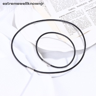 ewjr 3mm negro cordón de cuero de cera cuerda de encaje cadena con hebilla rotativa de acero inoxidable nuevo