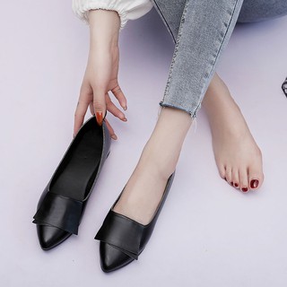 Nuevos guisantes versión coreana de la salvaje plana zapatos de las mujeres rojo madre único zapatos puntiagudos zapatos planos (5)