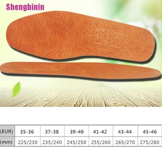 [Shengbinin] 1 par de plantillas de cuero transpirables mujeres hombres ultra delgado desodorante zapatos plantilla almohadilla