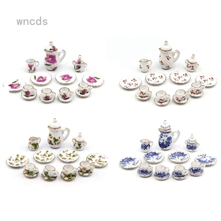 juego de 15 piezas de té de cerámica para casa de muñecas