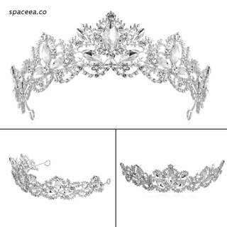 spa novia boda tiara corona imitación cristal rhinestone prom pelo joyería accesorios
