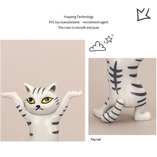 Gato titular de la pluma encantador lindo baile gato hecho a mano caja de juguetes escritorio arena escultura divertida ciega G0W1 (8)