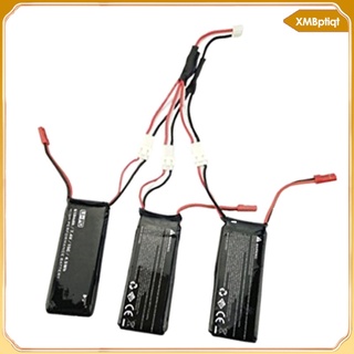 3pcs 7.4v 610mah recargable lipo batería + cables conjunto para hubsan h502s h502e x4 rc drone