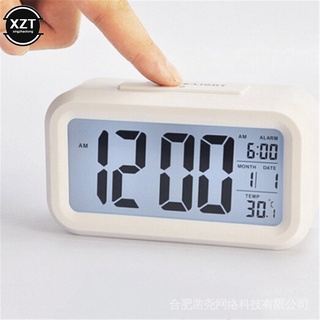 Reloj De Tiempo Eléctrico De Escritorio Mesa Electrónico Alarma Digital Grande Pantalla LED Datos Calendario