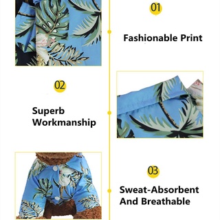 FULL1 Estampado De Árbol Camisas Para Perros Pequeños Medianos Y Grandes Verano Mascotas Playa Coco Mascota Ropa Transpirable Hawaiana/Multicolor (2)