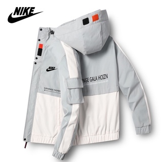 Nike hombres Casual chaqueta suelta Color bloque sudadera con capucha de los hombres de alta calidad cortavientos