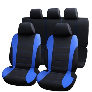 Fundas universales para asiento de coche, color rojo, Interior, Protector de asiento, color gris, azul, 9 unidades, 4 fundas para reposacabezas, fundas para Auto Protect (9)