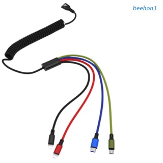 beehon1 multi usb cable de cargador rápido 4 en 1 trenzado múltiple usb cable de carga rápida adaptador tipo c conector de puerto micro usb
