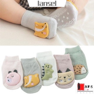 Lansel suave recién nacido calcetines accesorios antideslizante piso de algodón calcetines de bebé nuevo bebé otoño invierno 6-12 meses de dibujos animados Animal (1)