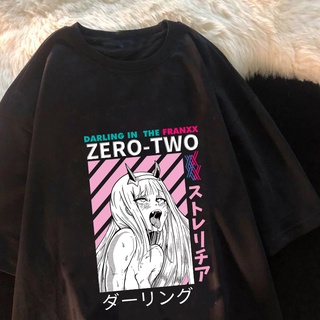 Camiseta Hombre Hip Hop Negro Streetwear Anime Darling In The Franxx Zero Two Eye Harajuku De Verano Tops Tees Oversize (5)