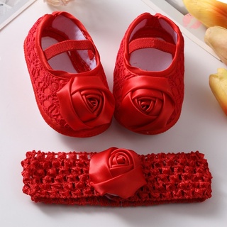 2 pzas Set De zapatos De Princesa De moño para niñas/niños/zapatos De Princesa/zapatos De flores/flores/niños/niños/niños/zapatos para caminar (4)