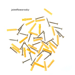 jfco 50pcs 6*30 mm amarillo plástico enchufe de expansión tubo de anclaje de pared tornillo de expansión