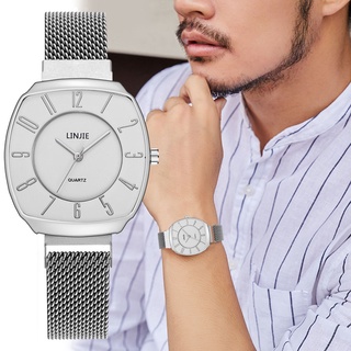 Reloj de pulsera de cuarzo con hebilla magnética de acero inoxidable con números árabes Ultra delgados para hombre