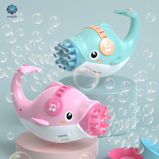 Máquina de burbujas eléctrica para niños en forma de delfín rica burbuja soplando juguete con 10 salidas y tazón de doble cabeza fabricante de burbujas