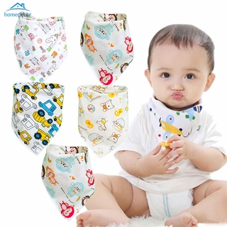 Babero de algodón con estampado de dibujos animados para bebé/toalla Triangular Triangular ajustable Unisex con doble botón