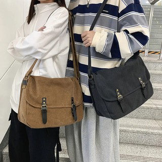 Japonés ins lona bolso de hombro de gran capacidad masculina y femenina bolsa de mensajero estudiante retro cartero bolsa fp180