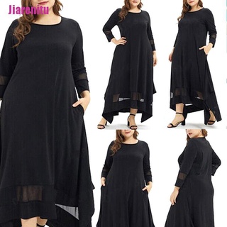 [Jiarenitu] más el tamaño de las mujeres musulmanas Abaya vestido de manga larga Kaftan túnica vestido de fiesta nuevo 2020