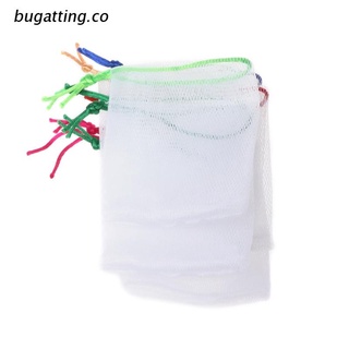 b.co 10Pcs Soap Foaming Dual-Layer Mesh Drawstring Bag Bubble Foam Net Body Cleaning