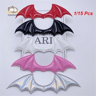 TURNWARD 1/15Pcs Hair Clip Decoration Demon Bat Wings Halloween Costume Leather Patch 14.5*4CM DIY Jewelry Vampire Fabric Padded/Multicolor