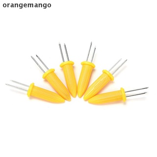 orangemango 6 piezas de maíz seguro en los soportes de mazorca pincho aguja punta horquilla para barbacoa barbacoa co