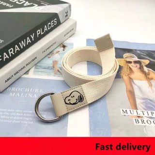 Cinturón de lona de las mujeres nuevos Snoopy accesorios vaqueros para hombres y mujeres estudiantes doble anillo hebilla sin punzón pantalón cinturón