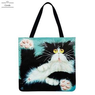 Covdes2 lindo gato impreso hombro bolsa de la compra Casual grande bolso de mano (40 x 40 cm)