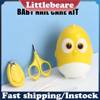 littlebeare.co Baby Nail Trimmer Cartoon Shape Round Head Mini Nail Clipper Scissor File Tweezer With Case for Infant
